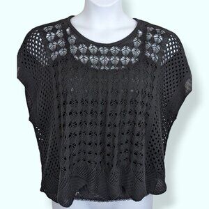 La Donna Black 100% Acrylic Crochet Top